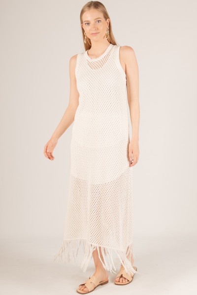D30351<br/>Crochet Maxi Coverup with Fringe